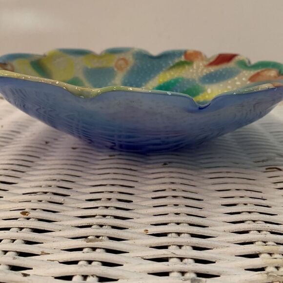 Vintage Rainbow Confetti Murano Bowl - Picture 4 of 7